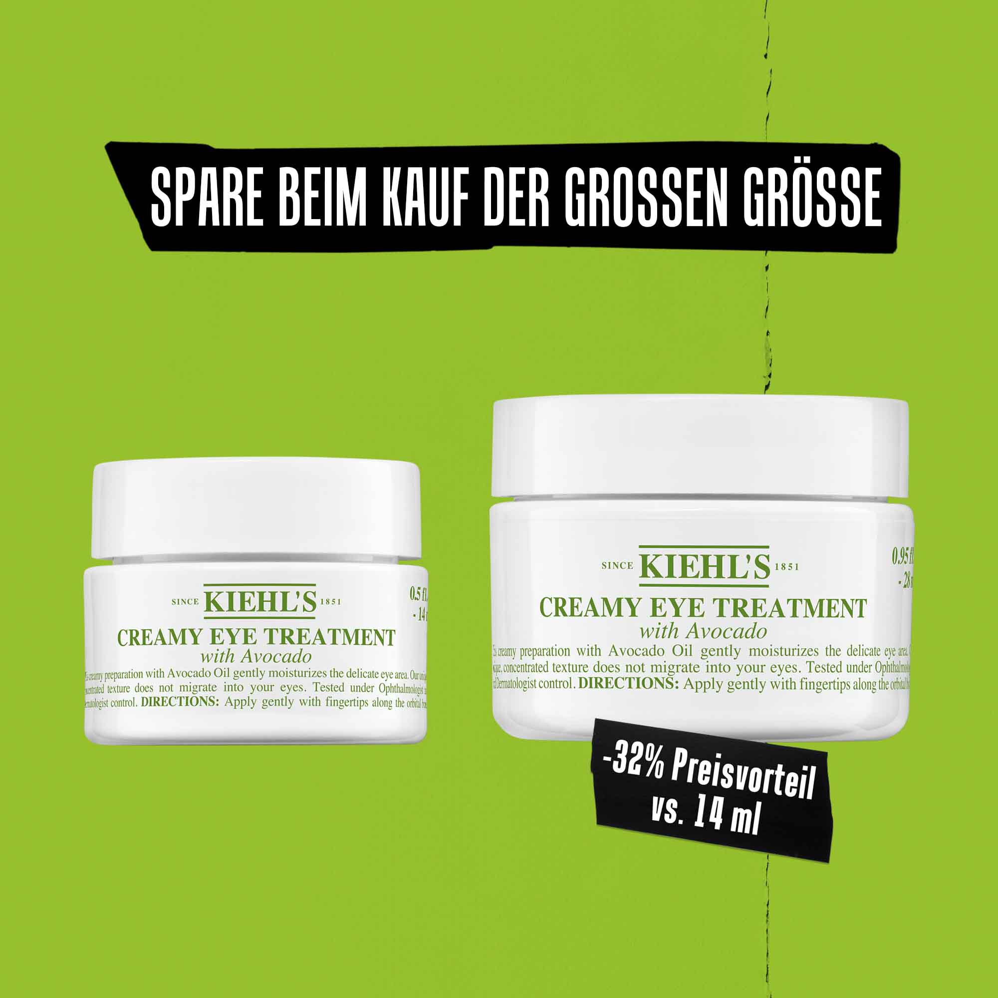 Model halt einen Tiegel der Kiehl's Creamy Eye Treatment with Avocado