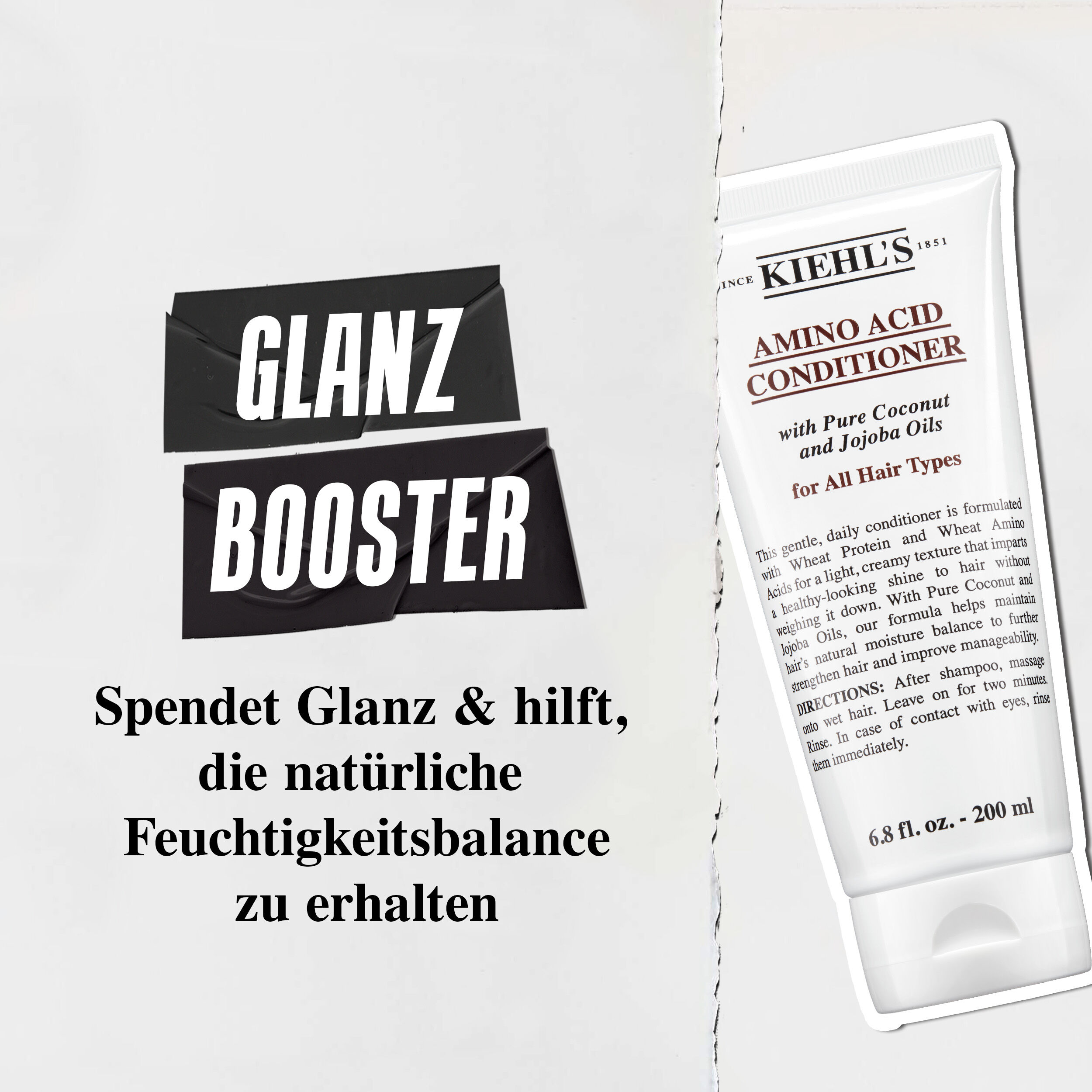 Modell mit Kiehl's Aminosaure-Conditioner