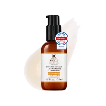 Eine 75-ml-Flasche Kiehl's Powerful-Strength Line-Reducing Concentrate vor weißem Hintergrund.