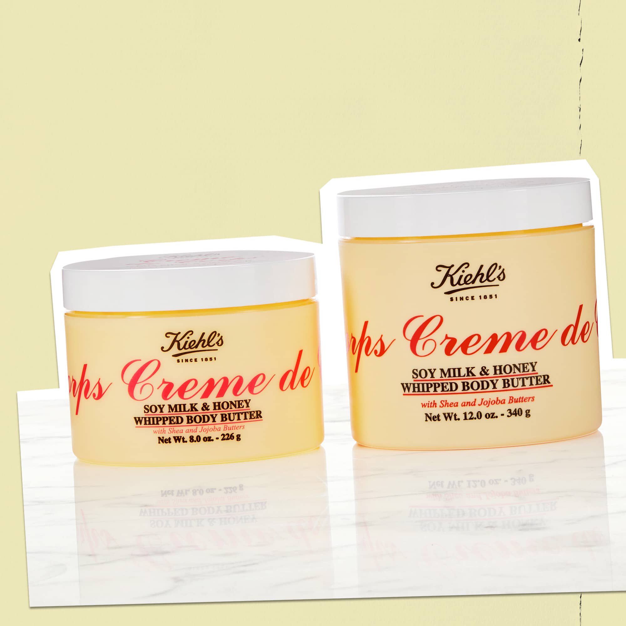 Vorderansicht des Tiegels der Kiehl's Creme de Corps Soy Milk & Honey Whipped Body Butter