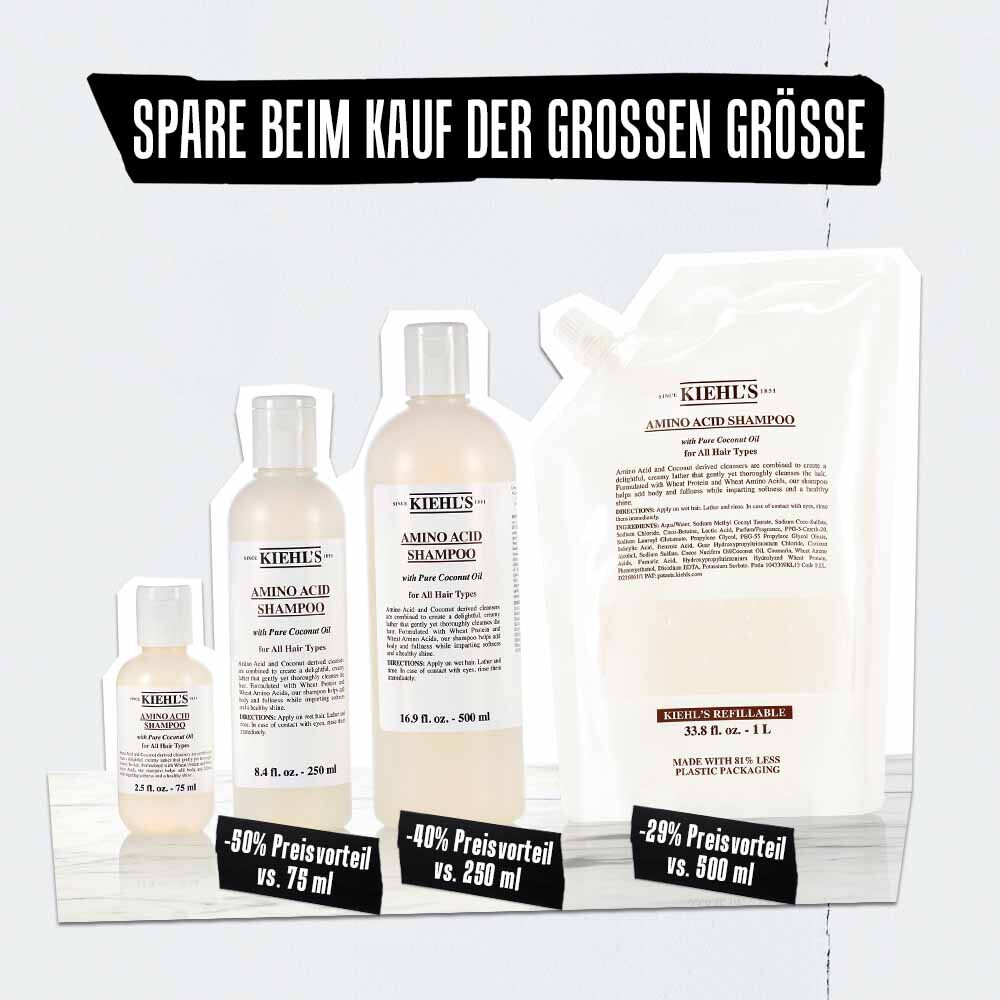 Modell mit Seifenblasen auf dem Kopf vom Kiehl's Amino Acid Shampoo