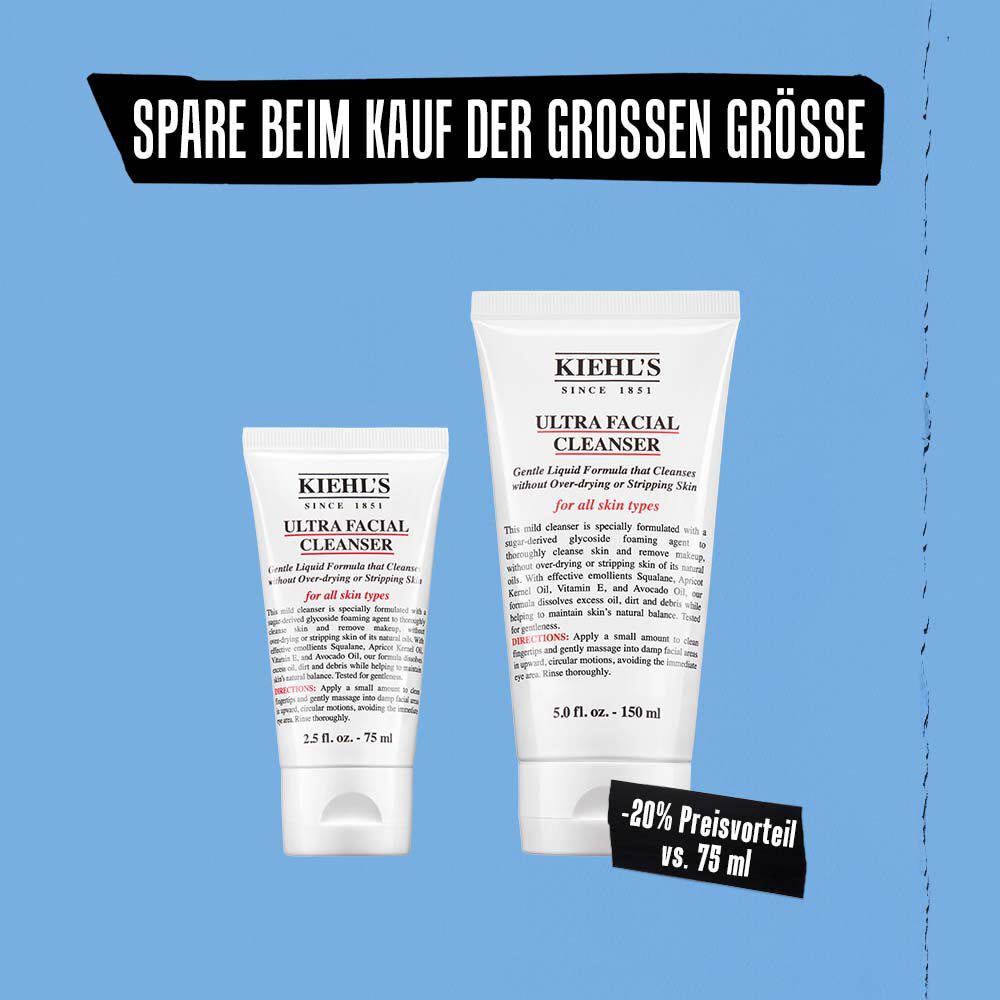 Model mit dem Kiehl's Ultra Facial Cleanser im Gesicht
