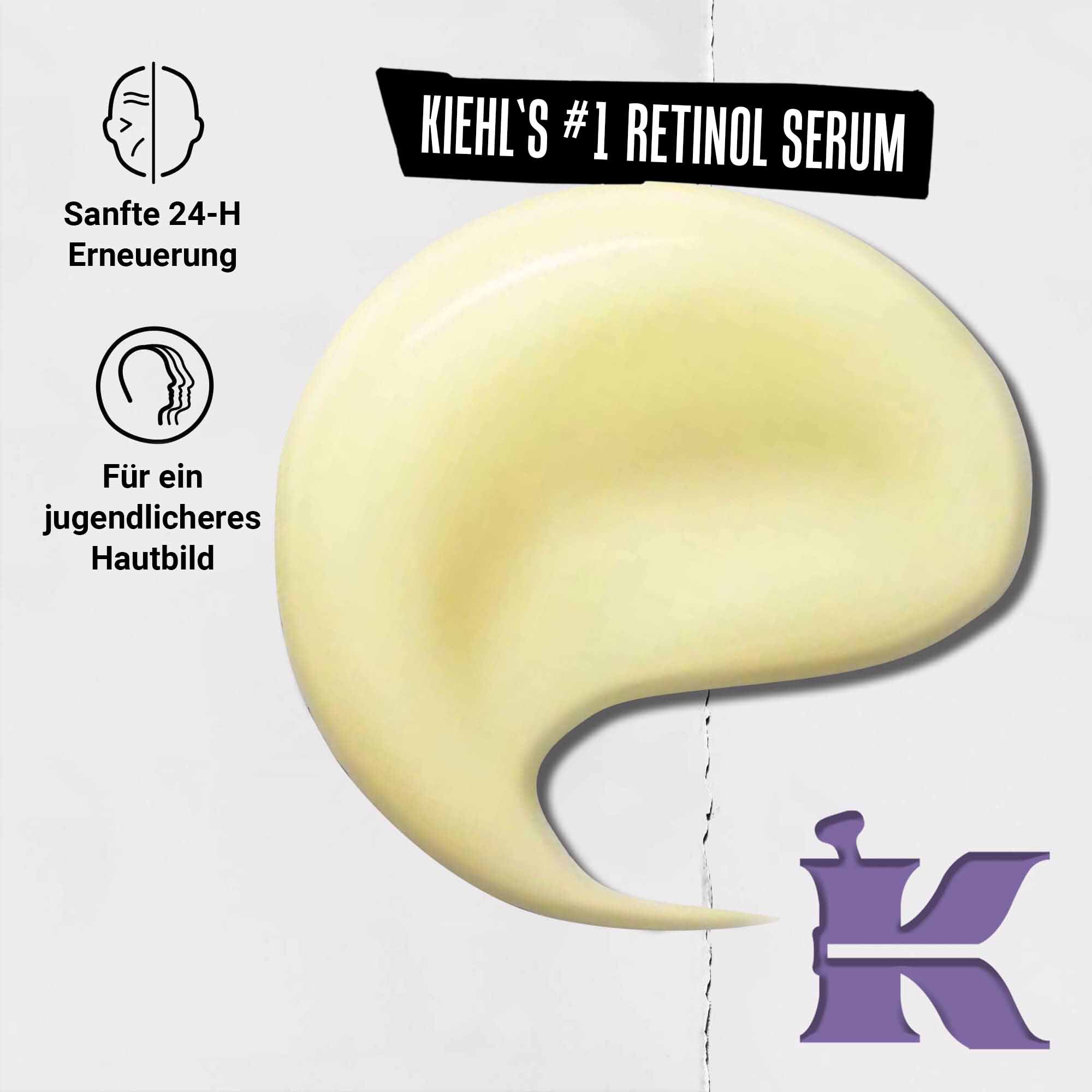 Texturfoto mit Symbolen: reduziert feine Linien und ist fur alle Hauttypen geeignet