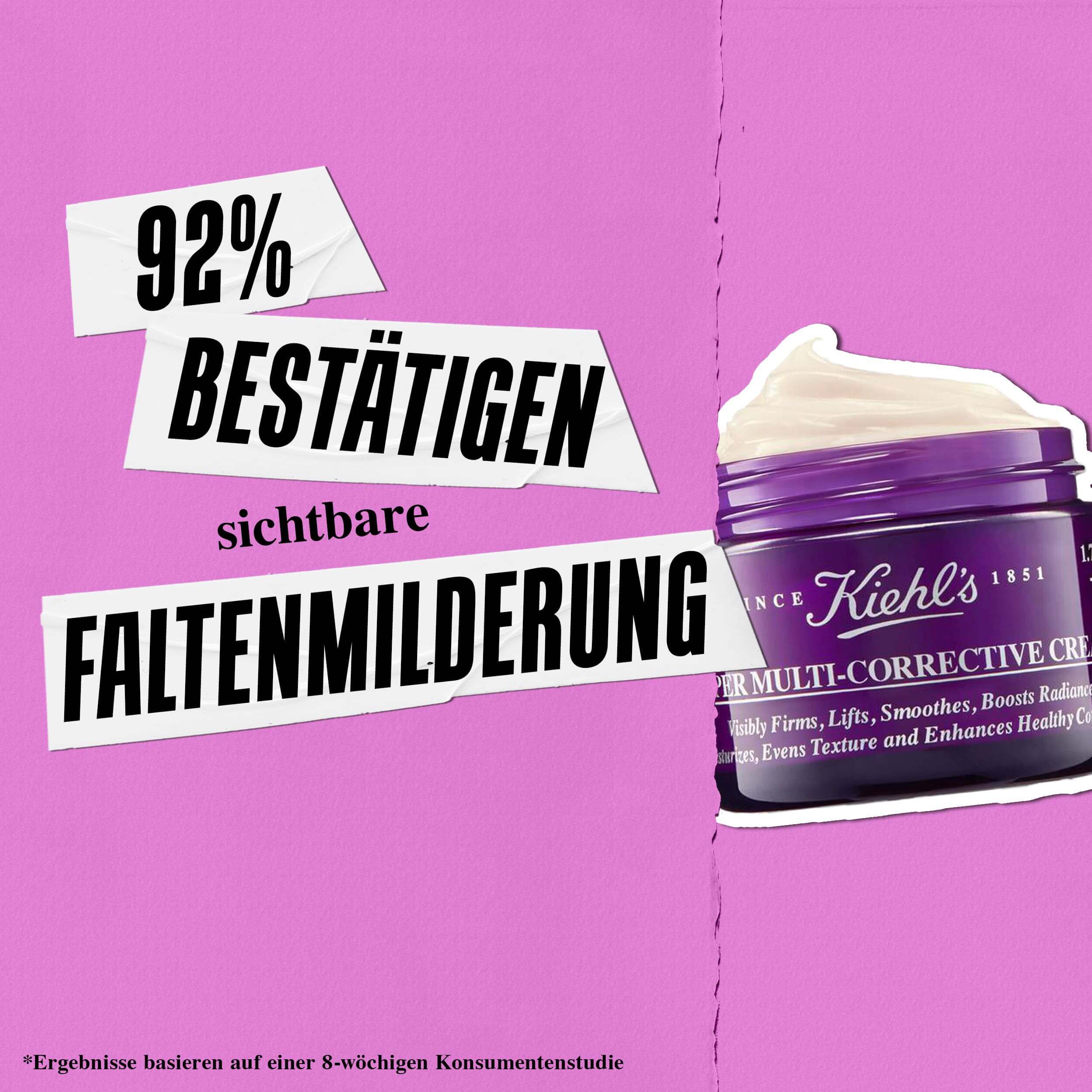 Vorher-Nachher-Foto: Kiehl's Super Multi-Corrective Cream hilft, sichtbare Anzeichen von Kollagenverlust zu verbessern