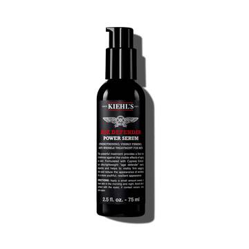 Eine 75-ml-Flasche Kiehl's Age Defender Power Serum vor weißem Hintergrund.