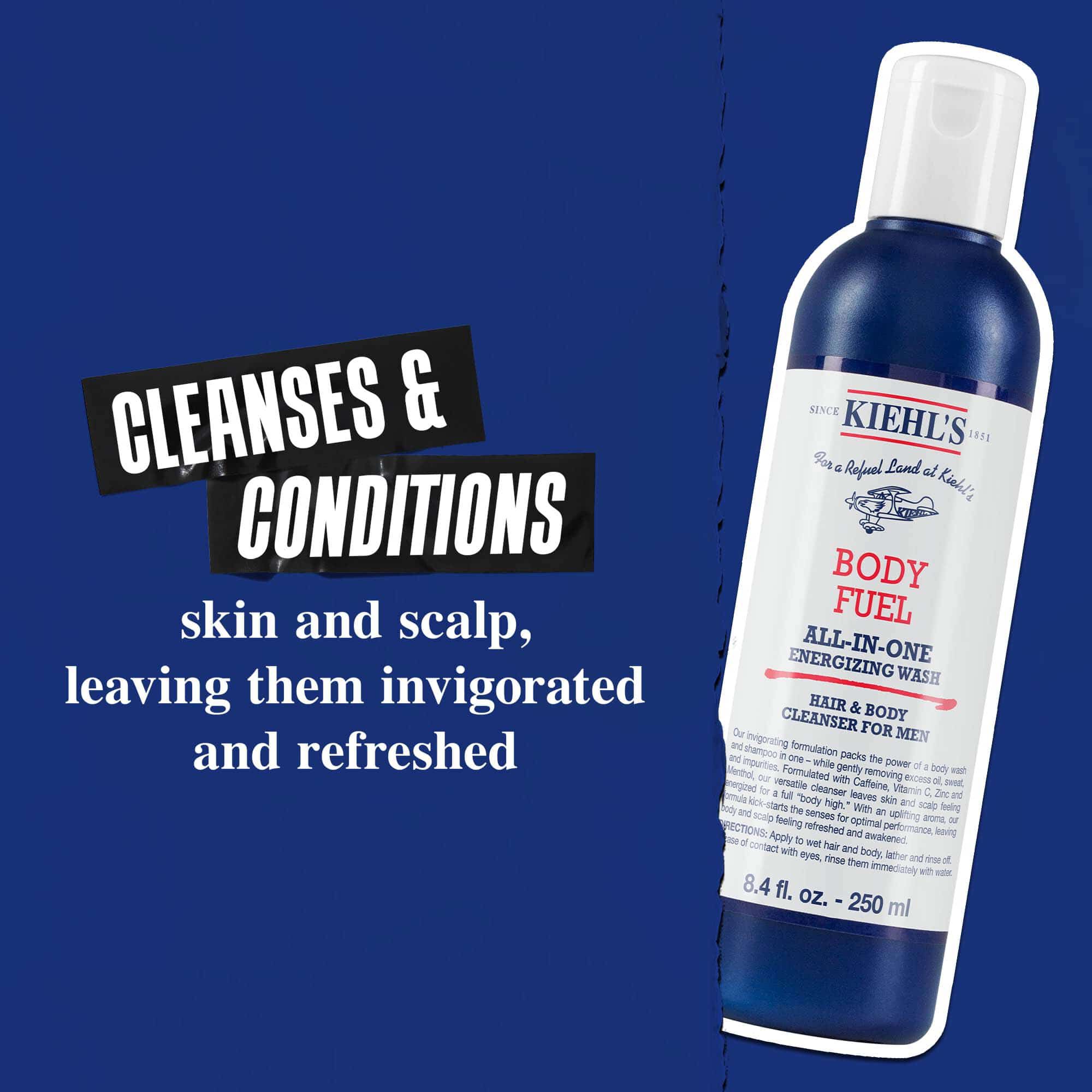 Body Fuel All-In-One Energizing Wash: Reinigt und pflegt Haut, Haar und Kopfhaut und hinterlasst ein belebtes Gefuhl.