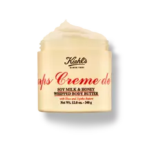 Geoffneter Tiegel der Kiehl's Creme de Corps Soy Milk & Honey Whipped Body Butter
