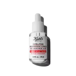 Eine 30-ml-Flasche Kiehl's Ultra Pure 9.8% Glycolic Acid Serum vor weißem Hintergrund.