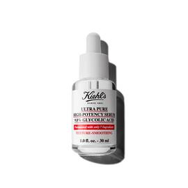 Eine 30-ml-Flasche Kiehl's Ultra Pure 9.8% Glycolic Acid Serum vor weißem Hintergrund.