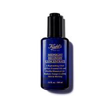 Eine 30-ml-Flasche Kiehl's Midnight Recovery Concentrate Gesichtsol vor weißem Hintergrund.