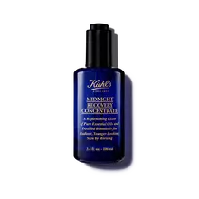 Eine 30-ml-Flasche Kiehl's Midnight Recovery Concentrate Gesichtsol vor weißem Hintergrund.