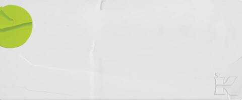 Ein schlichtes, weißes Bild mit einem kleinen grunen Kreis in der linken oberen Ecke und einem undeutlichen "K" in der rechten unteren Ecke.