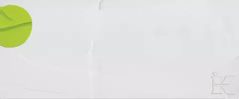 Ein gruner kreisformiger Bereich auf einem weißen Hintergrund, mit einem stilisierten "K" in der unteren rechten Ecke.
