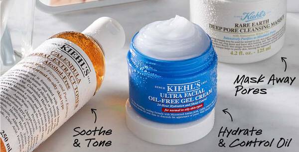 Verschiedene Kiehl's Produkte auf weißem Untergrund