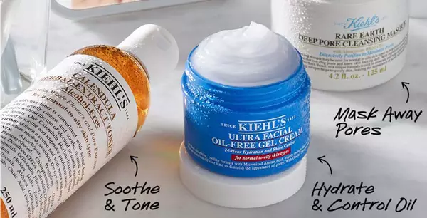 Verschiedene Kiehl's Produkte auf weißem Untergrund